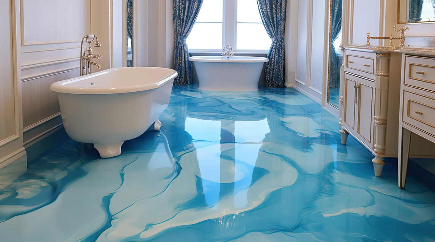 bathroom epoxy & Resign Floors